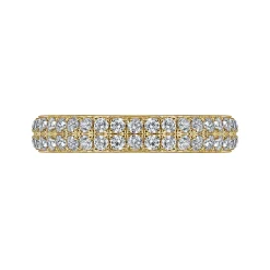 Gabriel & Co. Two Row 14K Yellow Gold Micro Pave Diamond Anniversary Band - 0.5 ct