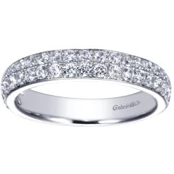 Hot Gabriel & Co. Two Row Platinum Micro Pave Diamond Anniversary Band - 0.72 ct