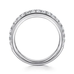 New Gabriel & Co. Two Row Platinum Micro Pave Diamond Anniversary Band - 0.95 ct