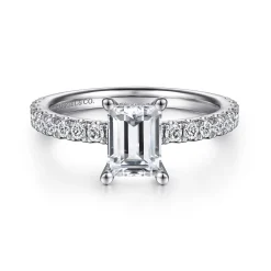 Online Gabriel & Co. Ulani - 14K White Gold Emerald Cut Diamond Engagement Ring
