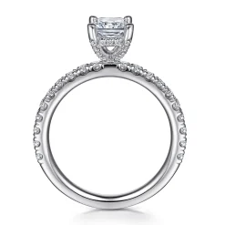 Best Gabriel & Co. Ulani - 14K White Gold Rectangular Radiant Cut Diamond Engagement Ring