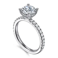 Sale Gabriel & Co. Ulani - 14K White Gold Round Diamond Engagement Ring