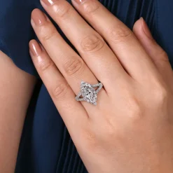 Online Gabriel & Co. Ulla - 14K White Gold Marquise Shape Halo Diamond Engagement Ring