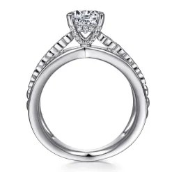 Discount Gabriel & Co. Umberta - 14K White Gold Split Shank Round Diamond Engagement Ring