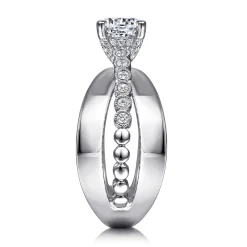 Gabriel & Co. Umberta - 14K White-Rose Gold Split Shank Round Diamond Engagement Ring