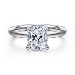 Best Gabriel & Co. Unite - 14K White Gold Elongated Cushion Solitaire Diamond Engagement Ring