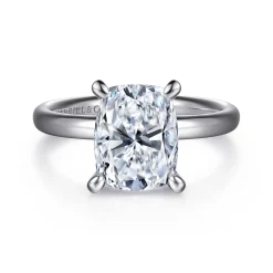 Discount Gabriel & Co. Unite - 14K White Gold Elongated Cushion Solitaire Diamond Engagement Ring