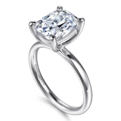 Discount Gabriel & Co. Unite - 14K White Gold Elongated Cushion Solitaire Diamond Engagement Ring