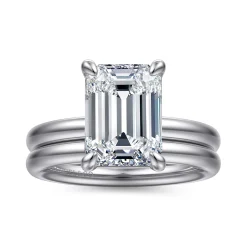 Sale Gabriel & Co. Unite - 14K White Gold Emerald Cut Solitaire Diamond Engagement Ring