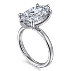 Sale Gabriel & Co. Unite - 14K White Gold Marquise Shape Solitaire Diamond Engagement Ring