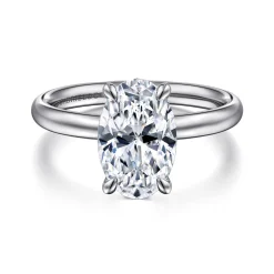 Discount Gabriel & Co. Unite - 14K White Gold Oval Cut Solitaire Diamond Engagement Ring