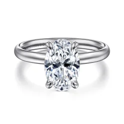 Outlet Gabriel & Co. Unite - 14K White Gold Oval Solitaire Diamond Engagement Ring