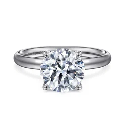 Hot Gabriel & Co. Unite - 14K White Gold Round Cut Solitaire Diamond Engagement Ring