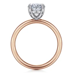 Clearance Gabriel & Co. Unite - 14K White-Rose Gold Oval Solitaire Diamond Engagement Ring