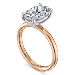 Hot Gabriel & Co. Unite - 14K White-Rose Gold Oval Solitaire Diamond Engagement Ring