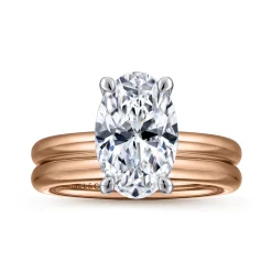Hot Gabriel & Co. Unite - 14K White-Rose Gold Oval Solitaire Diamond Engagement Ring