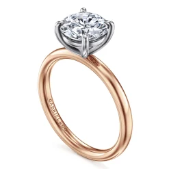 Gabriel & Co. Unite - 14K White-Rose Gold Round Solitaire Diamond Engagement Ring