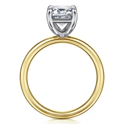 Online Gabriel & Co. Unite - 14K White-Yellow Gold Emerald Cut Solitaire Diamond Engagement Ring
