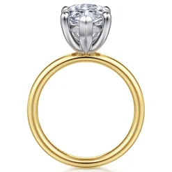 Discount Gabriel & Co. Unite - 14K White-Yellow Gold Marquise Shape Solitaire Diamond Engagement Ring
