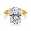 New Gabriel & Co. Unite - 14K White-Yellow Gold Oval Solitaire Diamond Engagement Ring