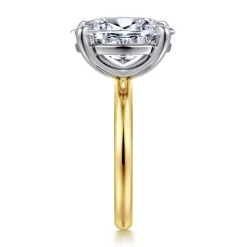 New Gabriel & Co. Unite - 14K White-Yellow Gold Oval Solitaire Diamond Engagement Ring