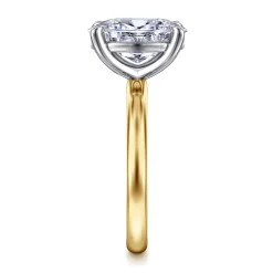 Outlet Gabriel & Co. Unite - 14K White-Yellow Gold Oval Solitaire Diamond Engagement Ring