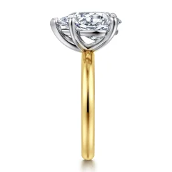 Best Gabriel & Co. Unite - 14K White-Yellow Gold Pear Shape Solitaire Diamond Engagement Ring