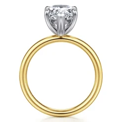Best Gabriel & Co. Unite - 14K White-Yellow Gold Pear Shape Solitaire Diamond Engagement Ring