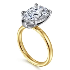 Gabriel & Co. Unite - 14K White-Yellow Gold Pear Shape Solitaire Diamond Engagement Ring