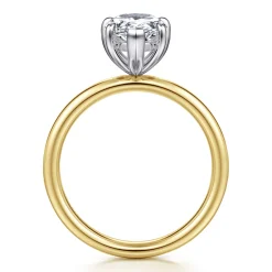 Gabriel & Co. Unite - 14K White-Yellow Gold Pear Shape Solitaire Diamond Engagement Ring