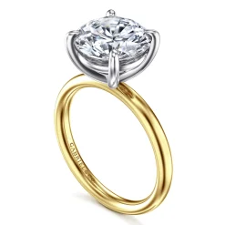 Discount Gabriel & Co. Unite - 14K White-Yellow Gold Round Solitaire Engagement Ring