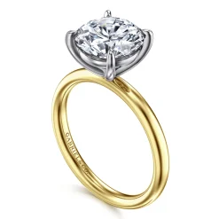 Discount Gabriel & Co. Unite - 14K White-Yellow Gold Round Solitaire Diamond Engagement Ring
