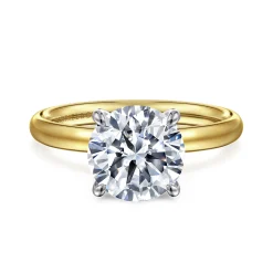 Best Gabriel & Co. Unite - 14K White-Yellow Gold Round Diamond Engagement Ring