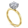Best Gabriel & Co. Unite - 14K White-Yellow Gold Round Solitaire Diamond Engagement Ring