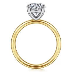 Best Gabriel & Co. Unite - 14K White-Yellow Gold Round Solitaire Diamond Engagement Ring