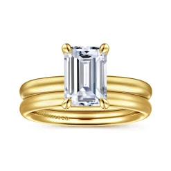 Hot Gabriel & Co. Unite - 14K Yellow Gold Emerald Cut Solitaire Diamond Engagement Ring