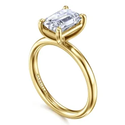 Hot Gabriel & Co. Unite - 14K Yellow Gold Emerald Cut Solitaire Diamond Engagement Ring