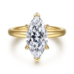 Best Gabriel & Co. Unite - 14K Yellow Gold Marquise Shape Solitaire Diamond Engagement Ring