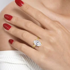 Outlet Gabriel & Co. Unite - 14K Yellow Gold Oval Solitaire Diamond Engagement Ring