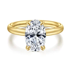 Gabriel & Co. Unite - 14K Yellow Gold Oval Solitaire Diamond Engagement Ring
