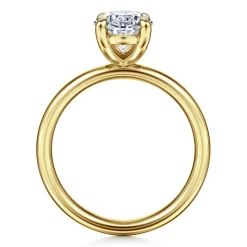 Best Gabriel & Co. Unite - 14K Yellow Gold Oval Solitaire Diamond Engagement Ring