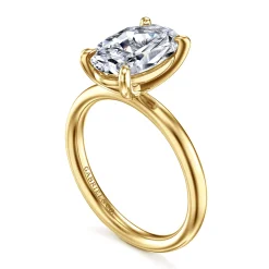 Hot Gabriel & Co. Unite - 14K Yellow Gold Oval Solitaire Diamond Engagement Ring