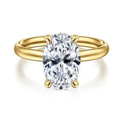 Hot Gabriel & Co. Unite - 14K Yellow Gold Oval Solitaire Diamond Engagement Ring