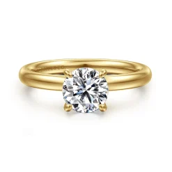 Clearance Gabriel & Co. Unite - 14K Yellow Gold Round Solitaire Diamond Engagement Ring