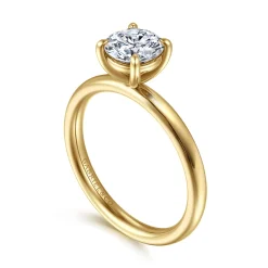Clearance Gabriel & Co. Unite - 14K Yellow Gold Round Solitaire Diamond Engagement Ring
