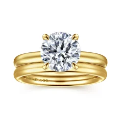 Best Gabriel & Co. Unite - 14K Yellow Gold Round Solitaire Diamond Engagement Ring
