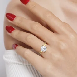 Best Gabriel & Co. Unite - 14K Yellow Gold Round Solitaire Diamond Engagement Ring