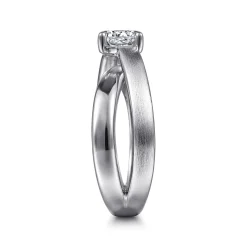 Discount Gabriel & Co. Ursa - 14K White Gold Split Shank Round Diamond Engagement Ring