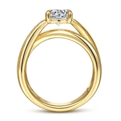 Discount Gabriel & Co. Ursa - 14K Yellow Gold Split Shank Round Diamond Engagement Ring