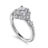Sale Gabriel & Co. Veronique - Unique 14K White Gold Vintage Inspired Halo Diamond Engagement Ring